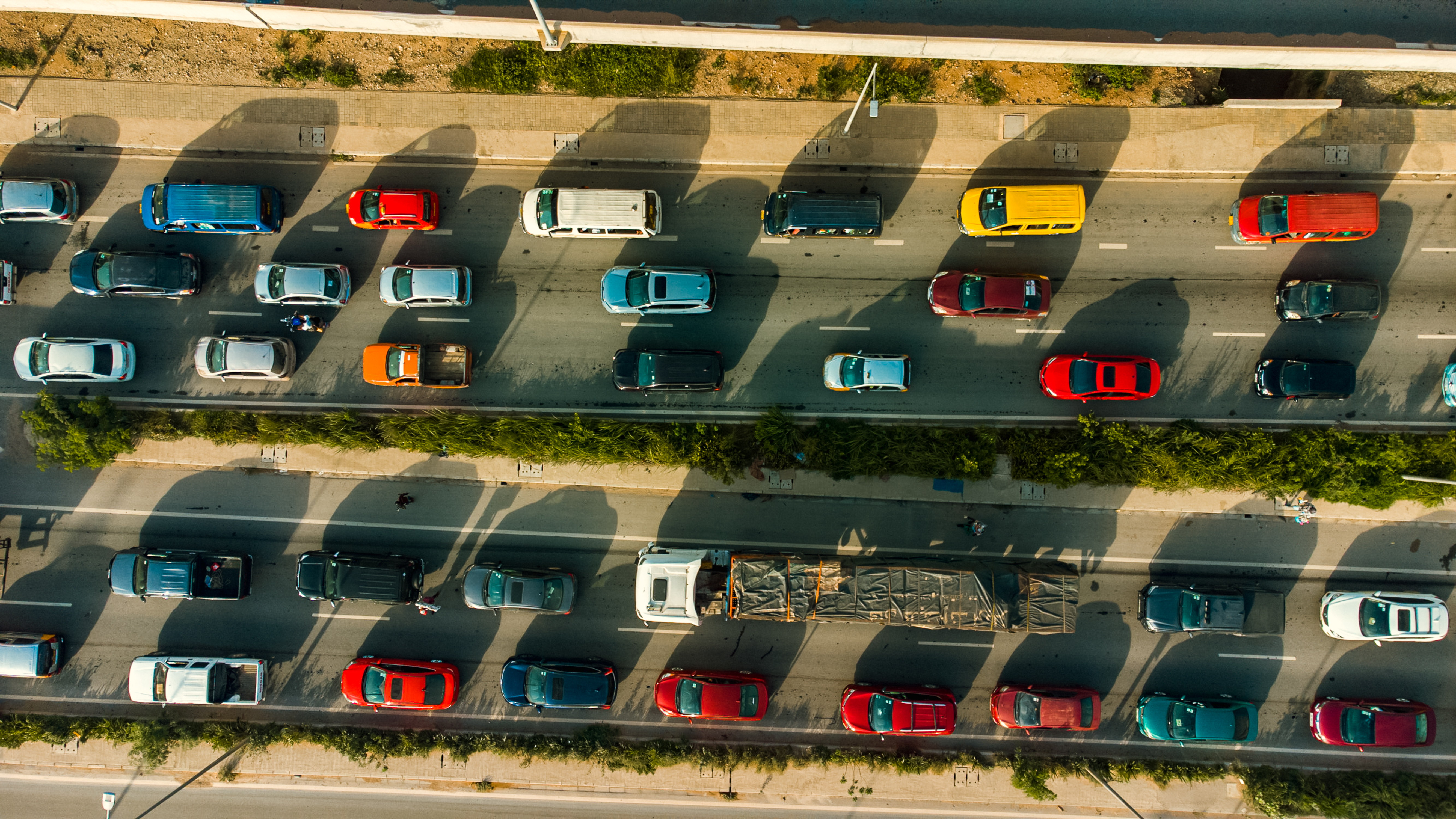 Drone footage of Accra traffic