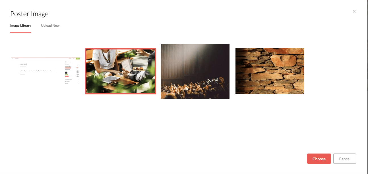 Poster image selection box