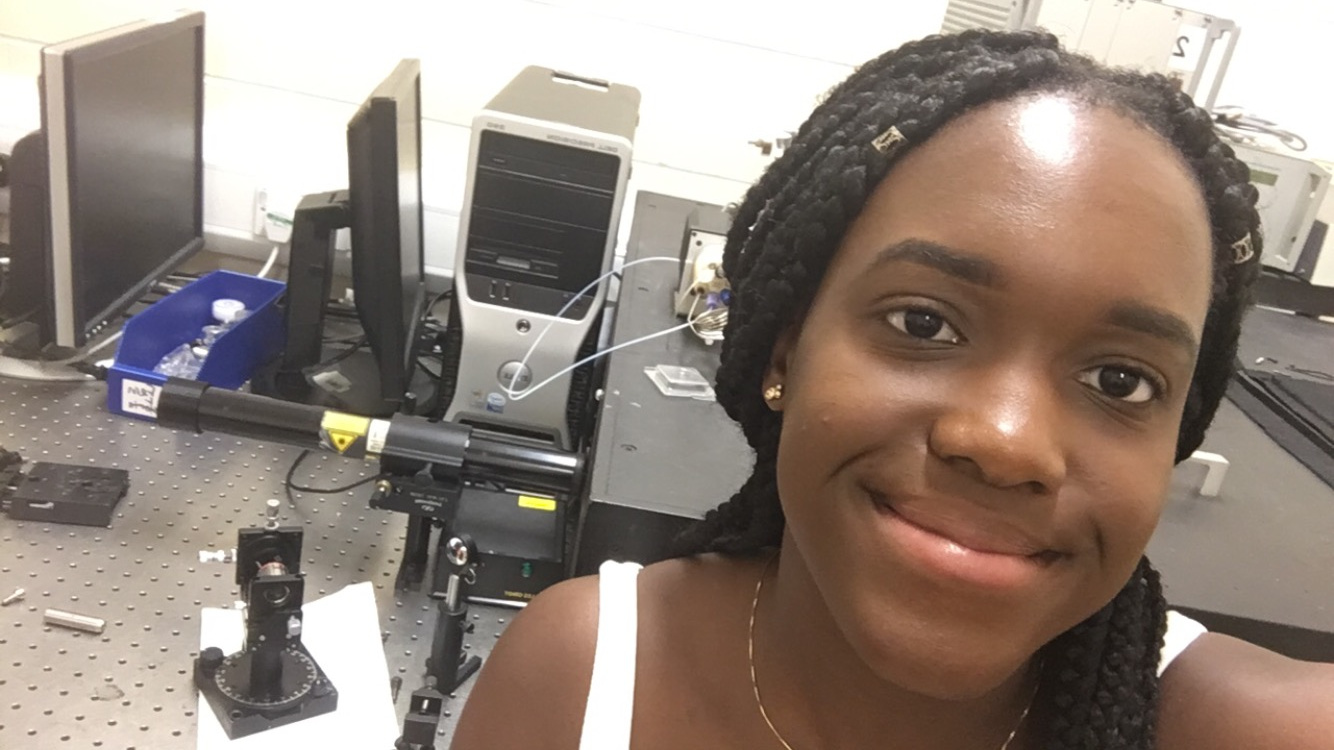 In the Lab at the University of Leeds conducting the double-slit experiment 