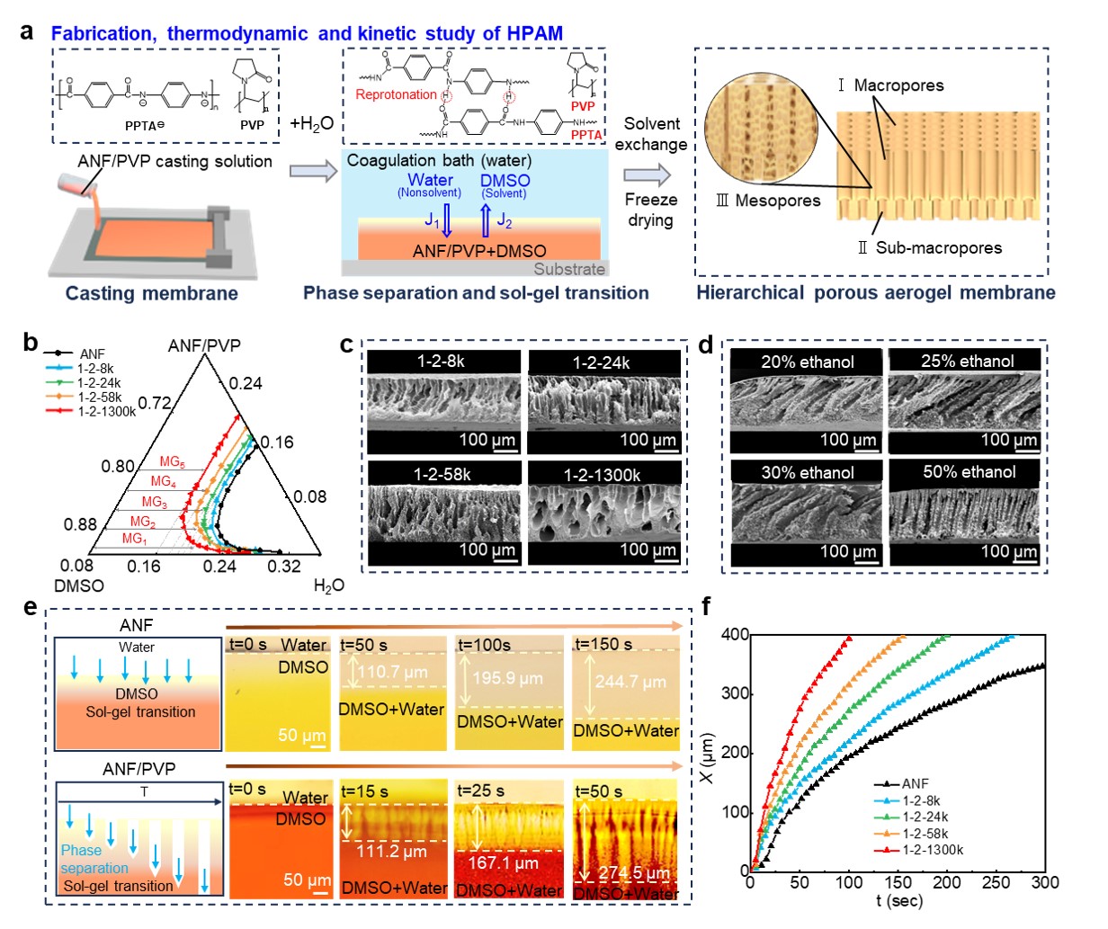 Figure 2. Fabrication and the thermodynamic and kinetic study of HPAM.