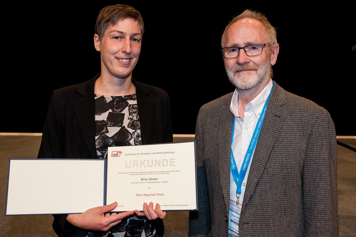 Birte Höcker (Tübingen) was awarded the Otto Meyerhof Prize of the GBM.