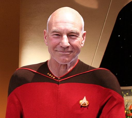 Sir Patrick Stewart as Jean-Luc Picard. 