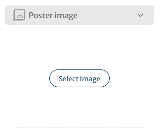 The poster image tab on the right hand side of the content creation page, showing the 'Select image’ button.