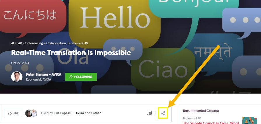 Share content to social media
