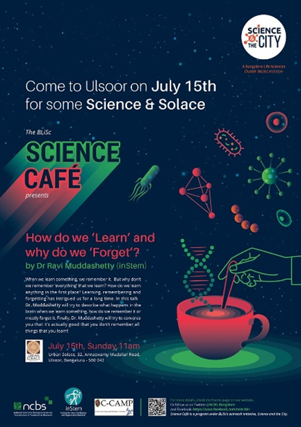 Poster of a Science Café organized by Bangalore Life Sciences group