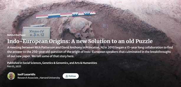 A image with the words "Indo-European Origins: A new Solution to an old Puzzle"