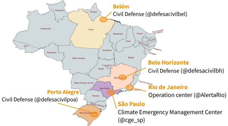 A map of Brazil highlighting the cities of Belém, Porto Alegre, São Paulo, Rio De Janeiro, and Belo Horizonte.