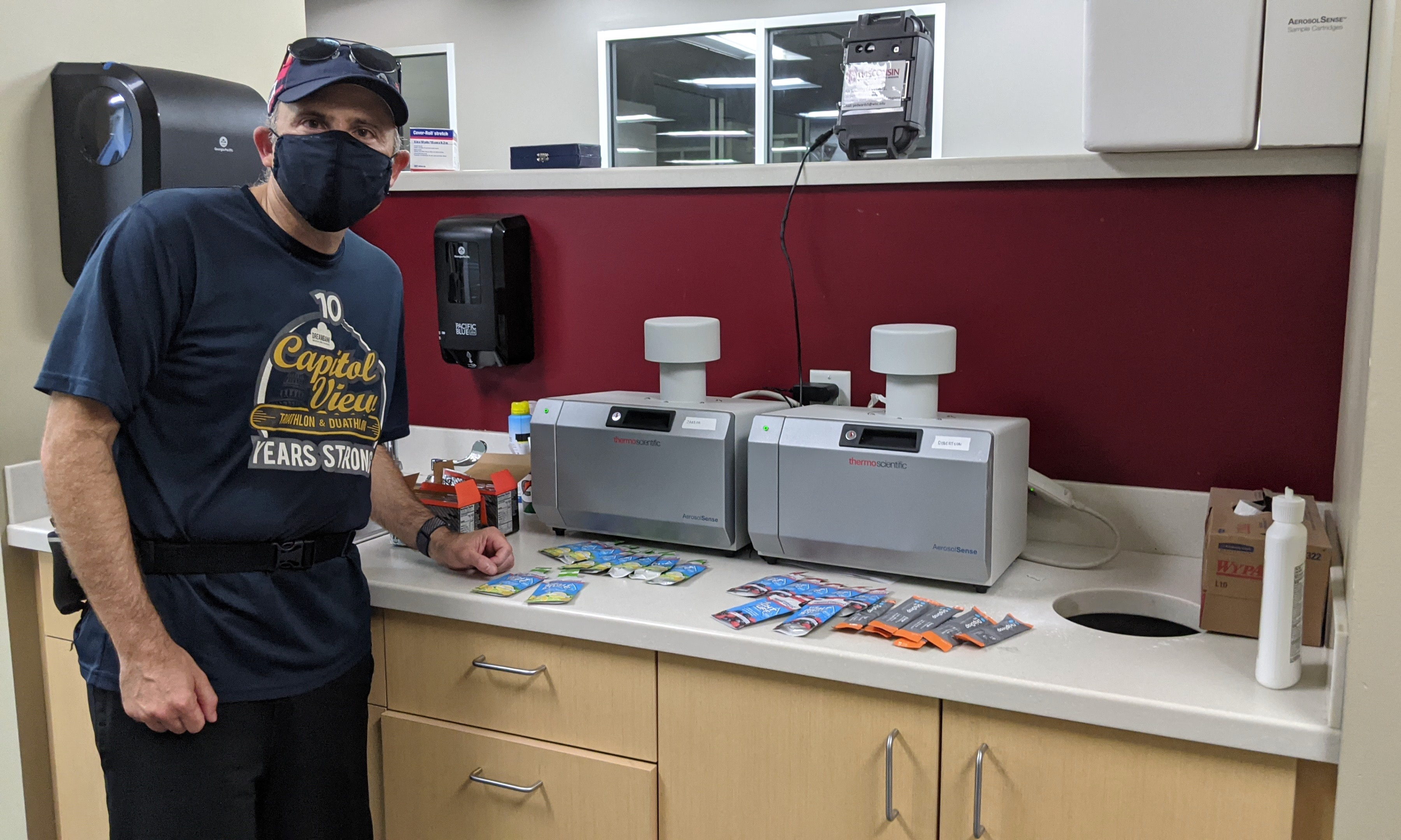 Dave with air samplers