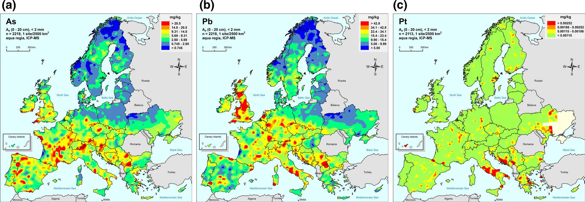 Effect of increasing levels of measurement uncertainty on clarity of geochemical maps of Europe