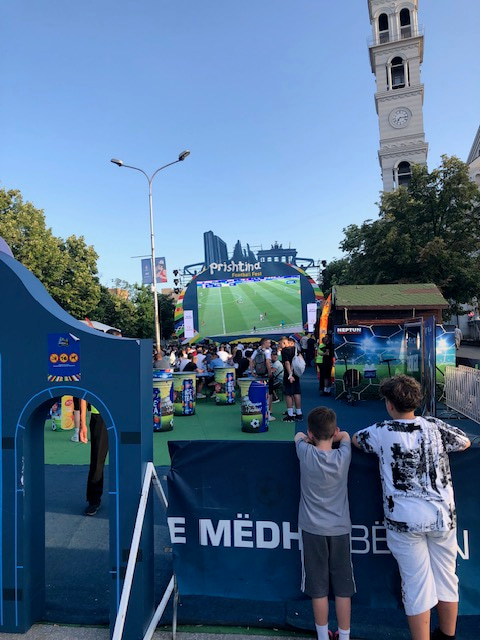 Pristina fan zone, photo taken by author Pristina fan zone, photo taken by author