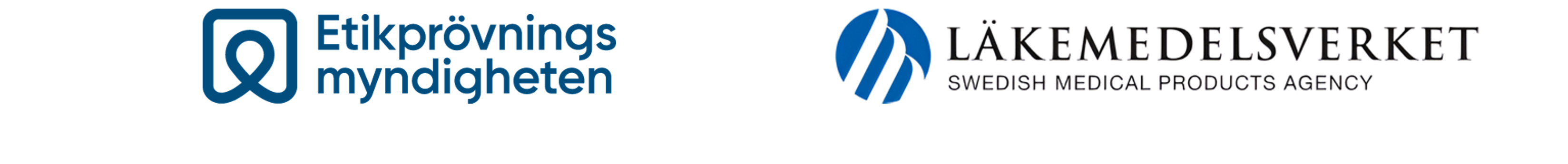 Logos of the Swedish Ethical Review Authority (Etikprövningsmyndigheten) and the Swedish Medical Products Agency (Läkemedelsverket).