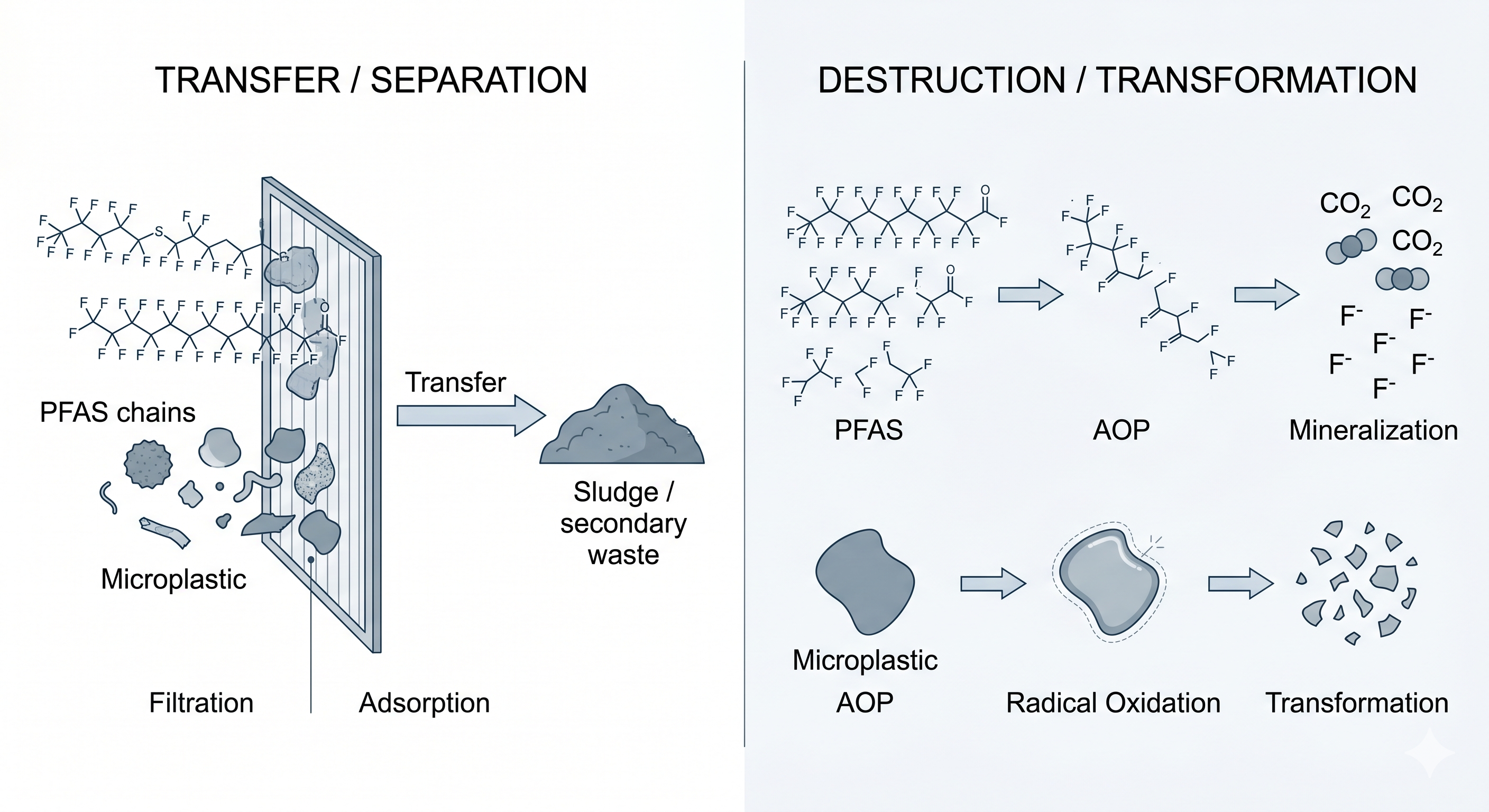 Adsorption versus spinel ferrite AOP