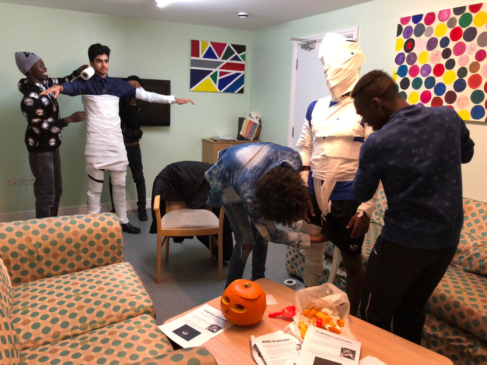 Dressing up for Halloween at local refugee centre