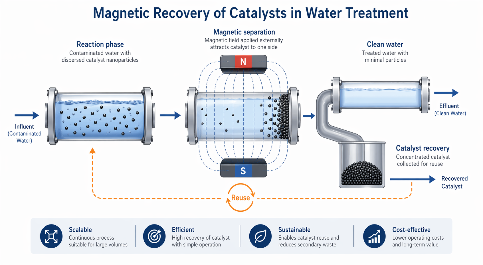 Magnetic separation of spinel ferrite