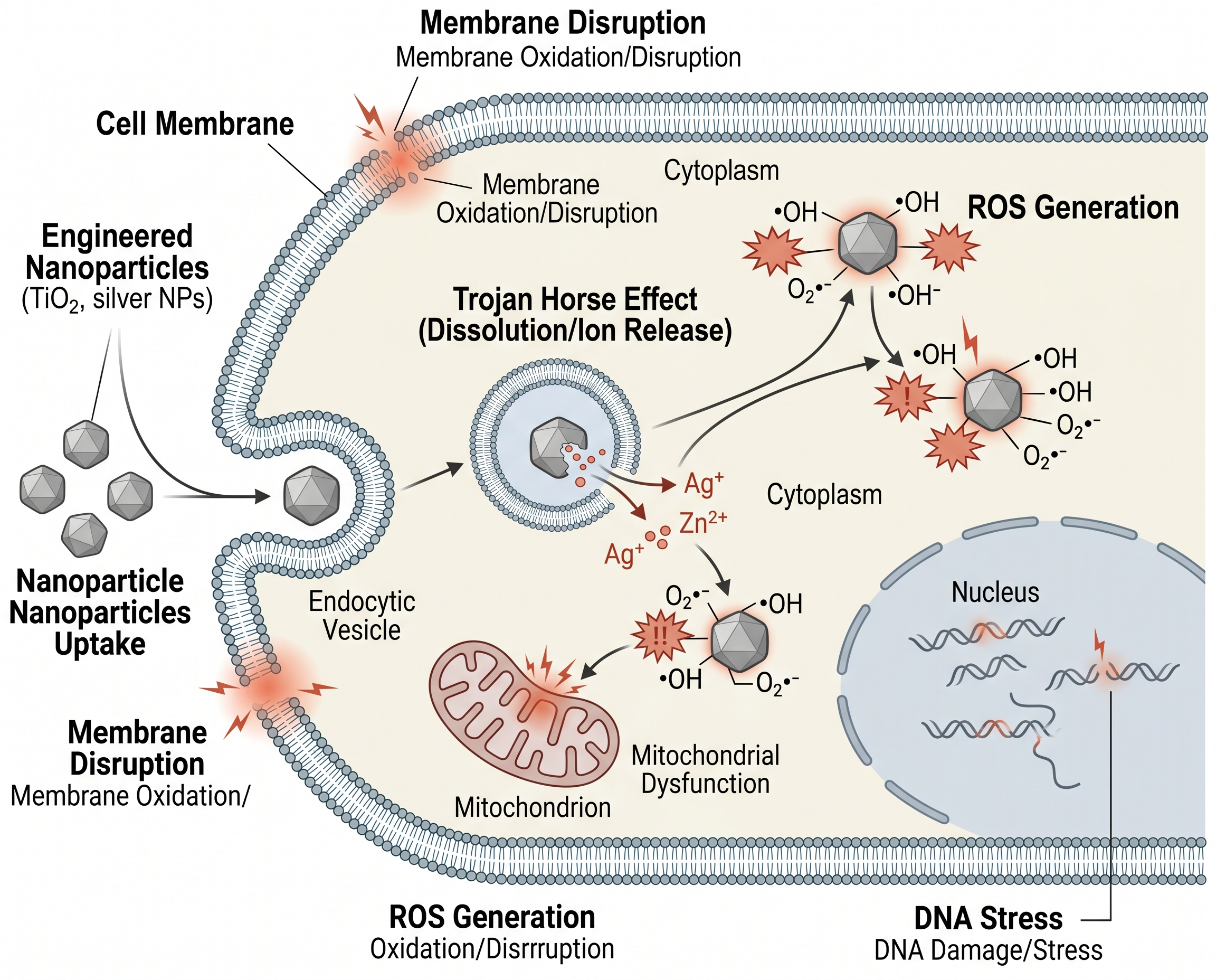 Showing the mechanistic toxicity of nanomaterial in aquatic system