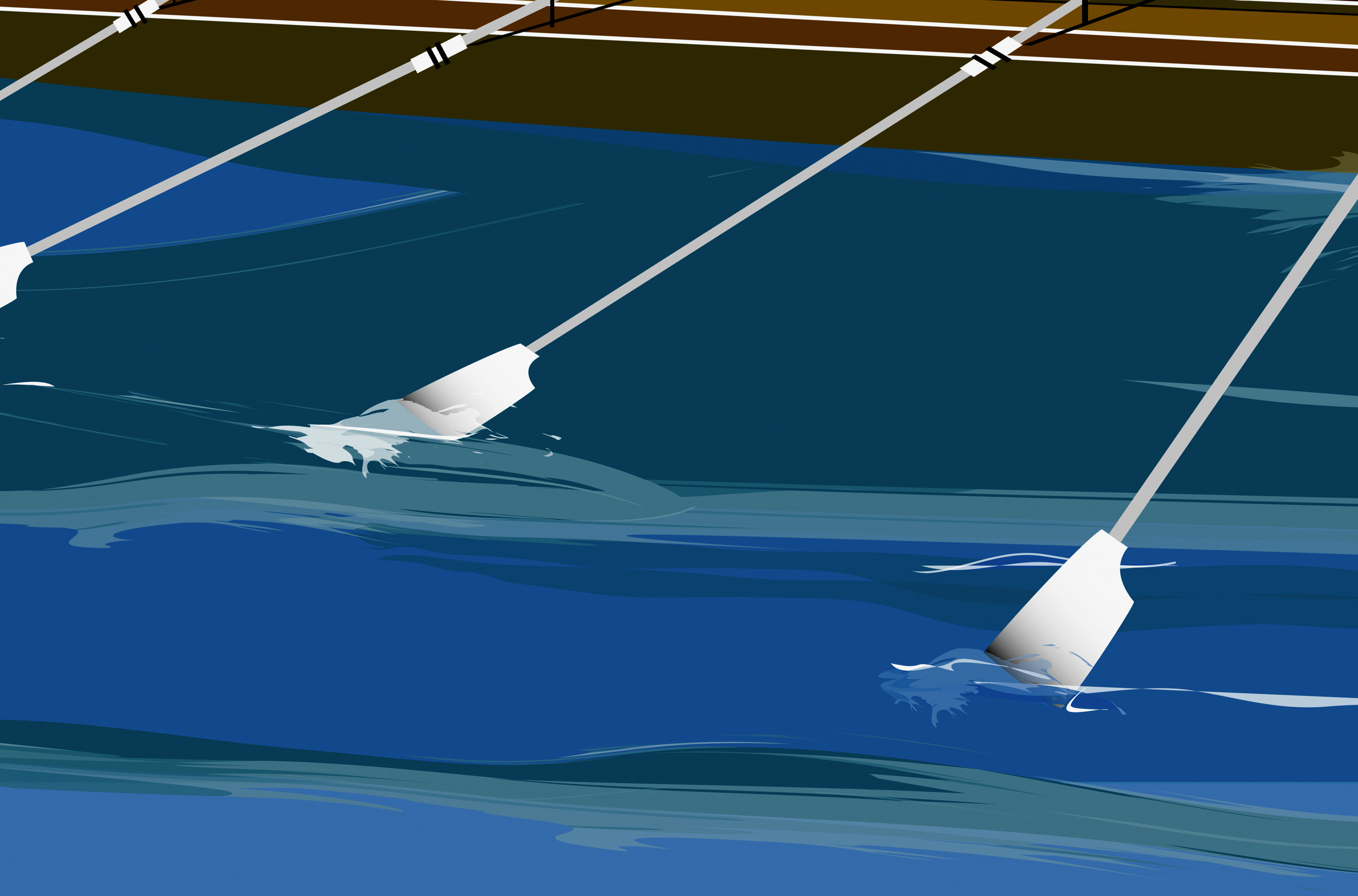 An illustration of oars and rowing