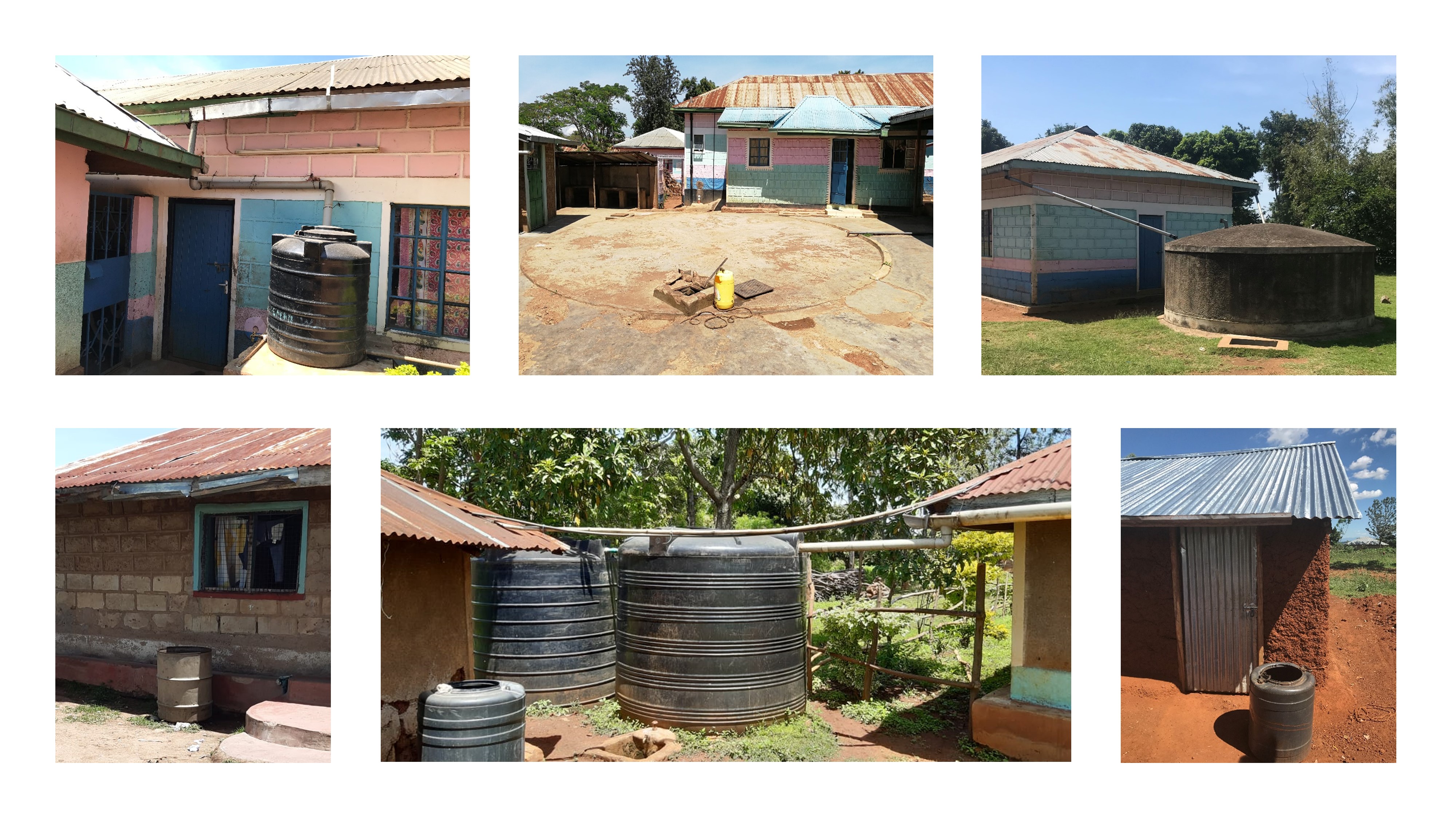 Examples of rainwater harvesting systems in Siaya, Kenya
