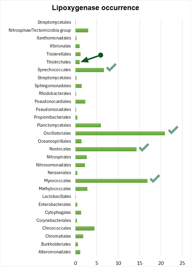 Lipoxygenase occurrence diagram
