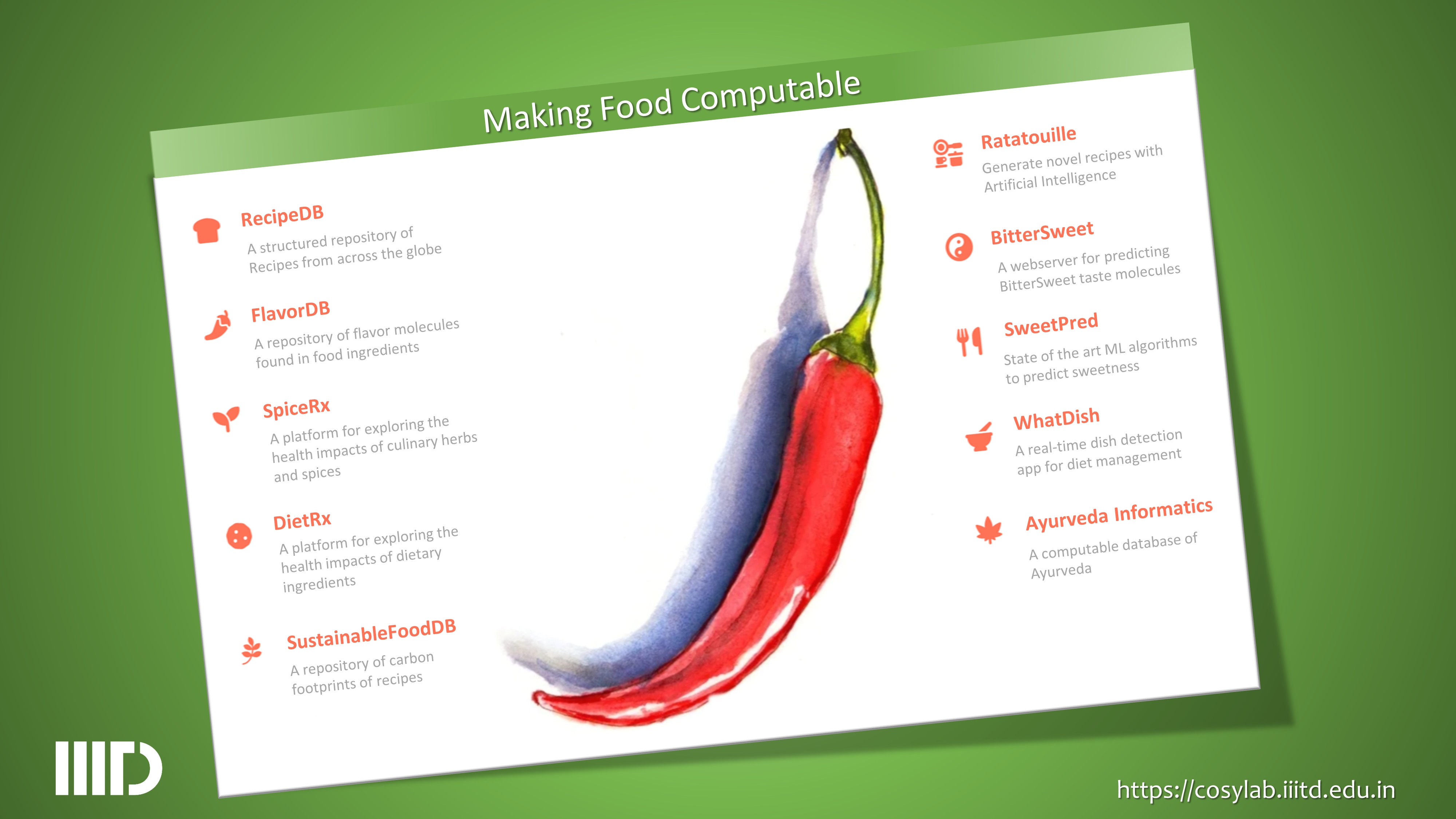 Complex Systems Laboratory - Making Food Computable Complex Systems Laboratory - Making Food Computable