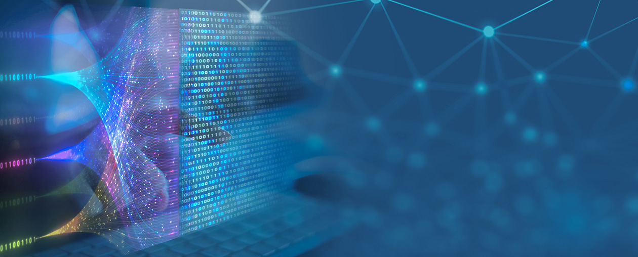 Artistic rendering of data workflow and a network