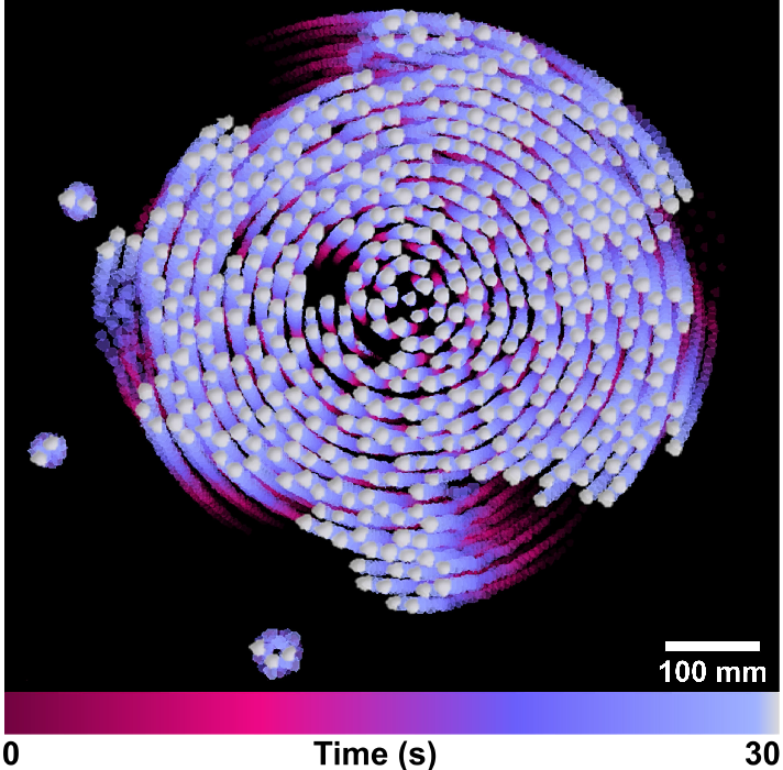 Active crystal self-assembled by Magbots.