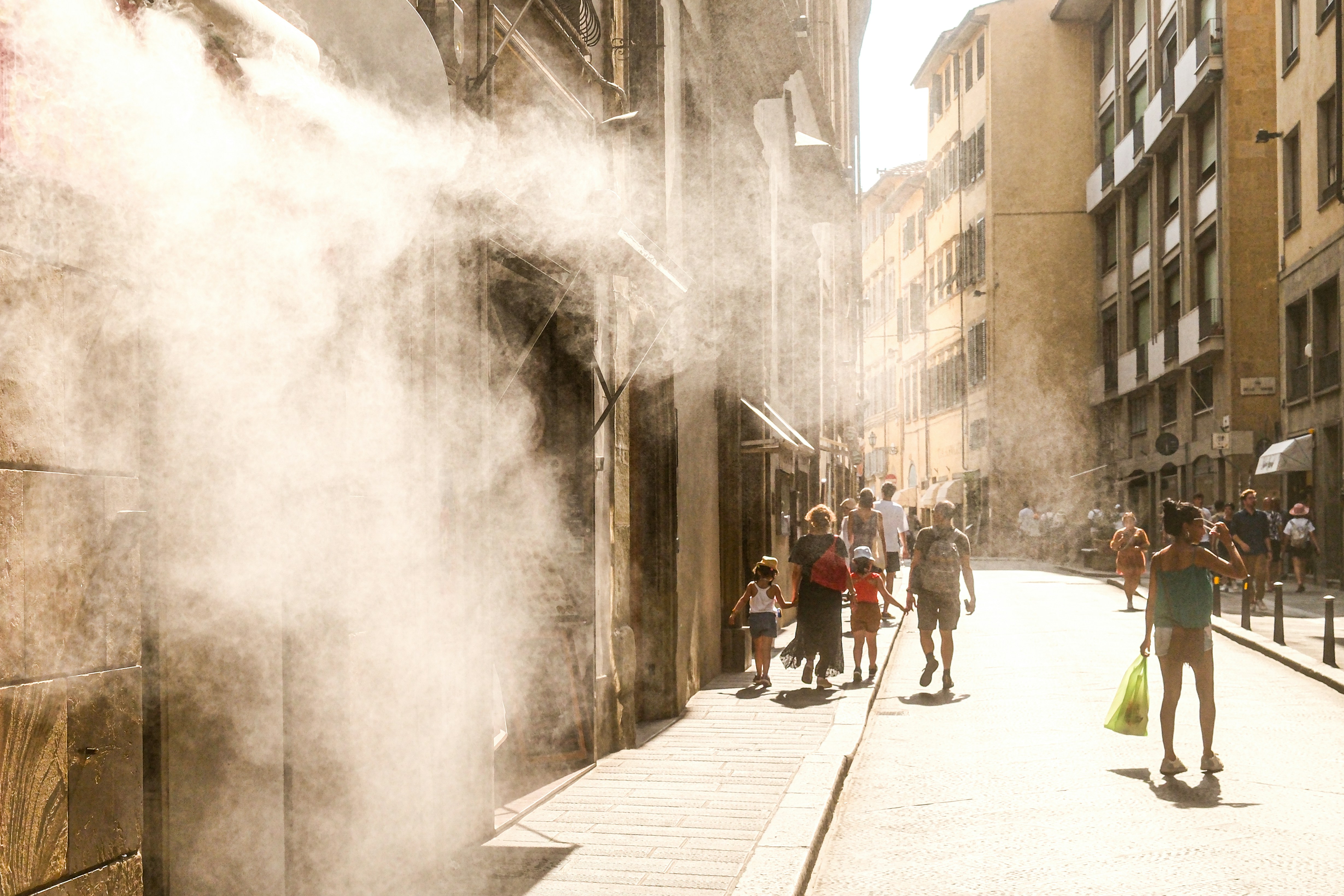 Heat stress depiction in a city