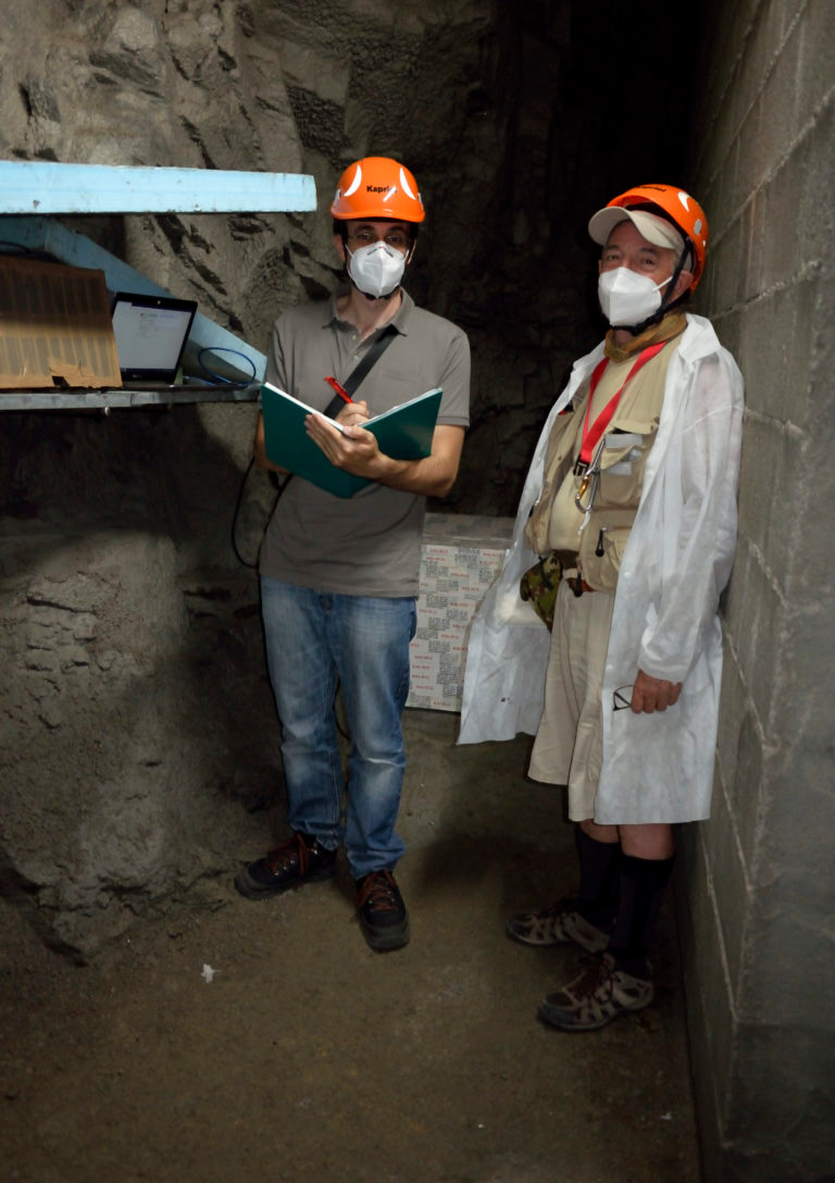 Luca Naticchioni and Maurizo Perciballi working on the installation of a new underground seismic station at the candidate site for the Einstein Telescope in Sardinia, Italy