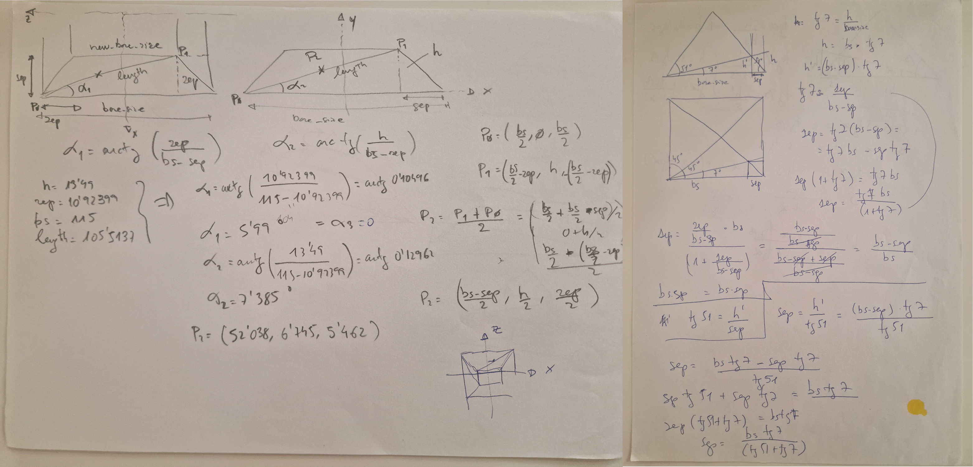 First sketches and formulas