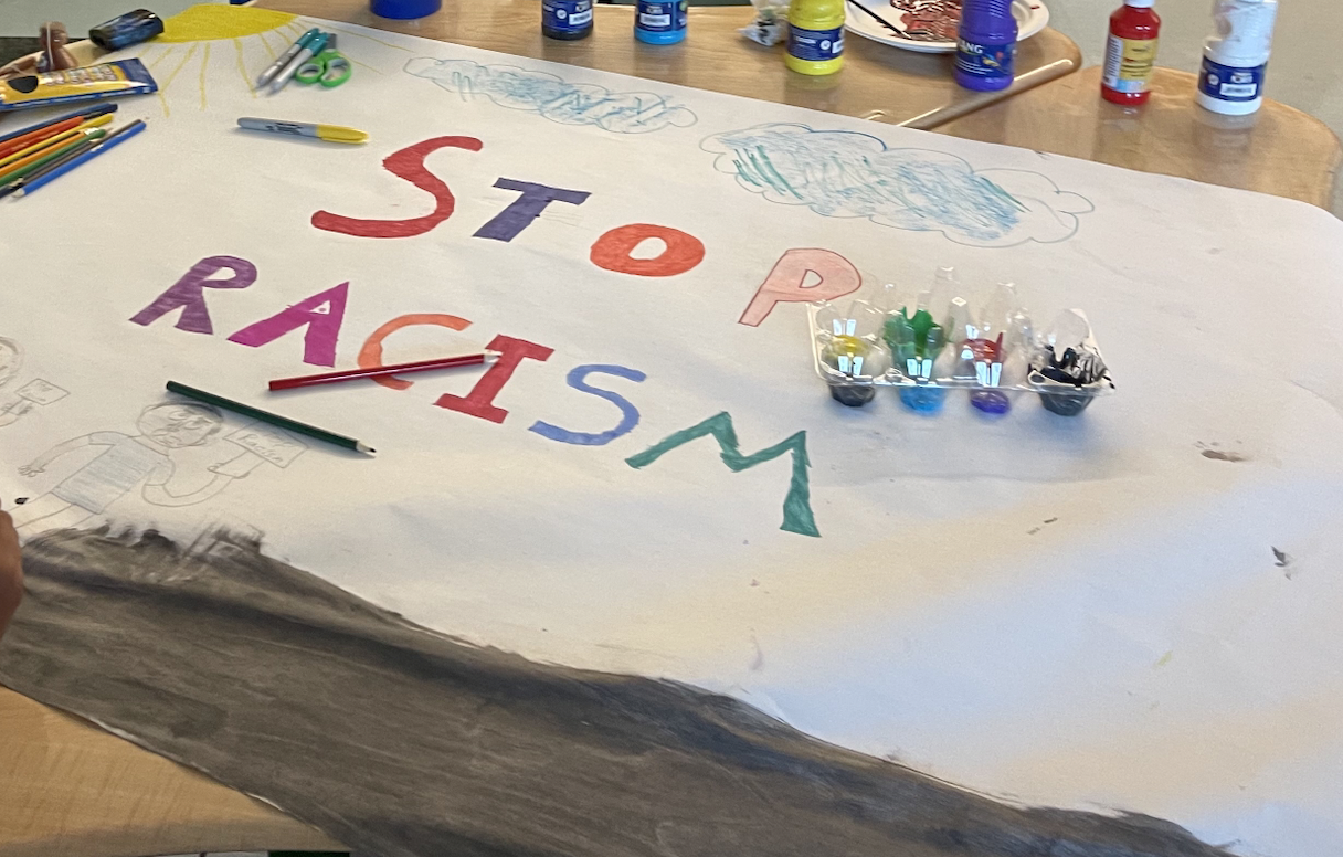 Sample artwork from YouthRising participants relating to themes of community, affirmations, and taking action.