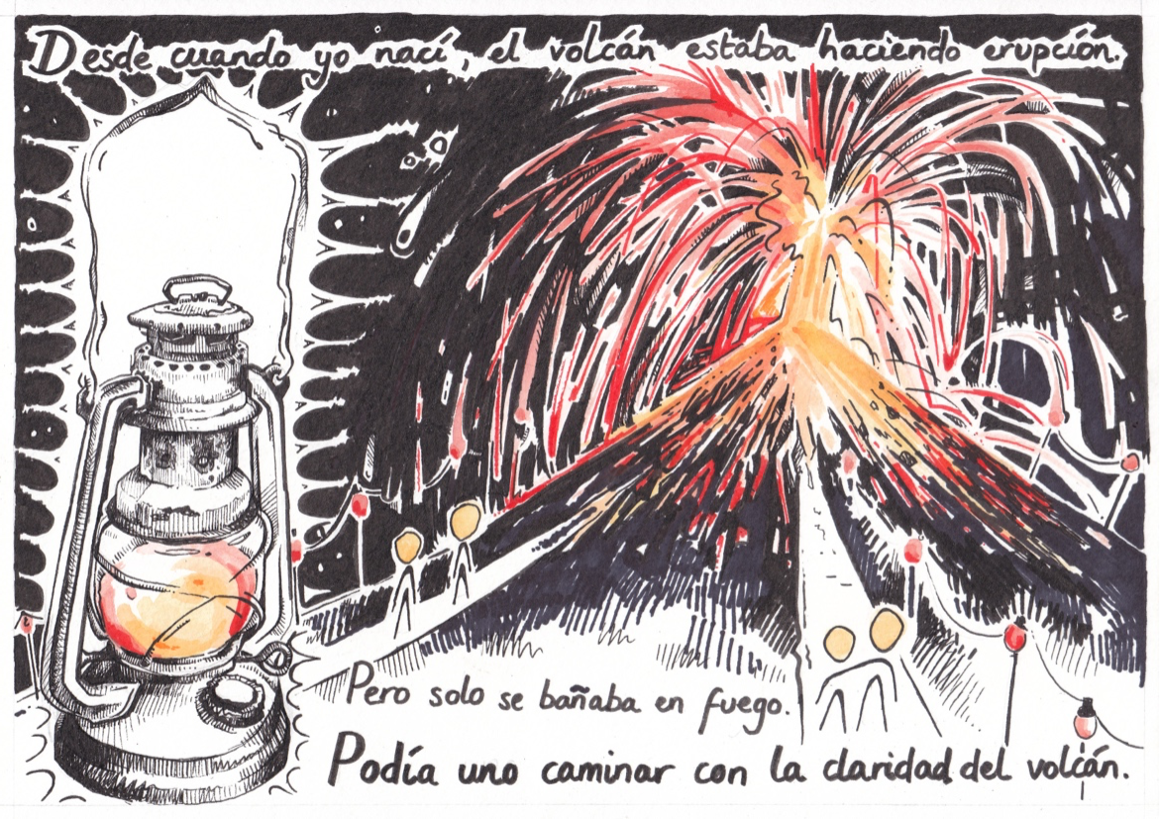 A memory of eruption, told by a local voice and illustrated by the author.