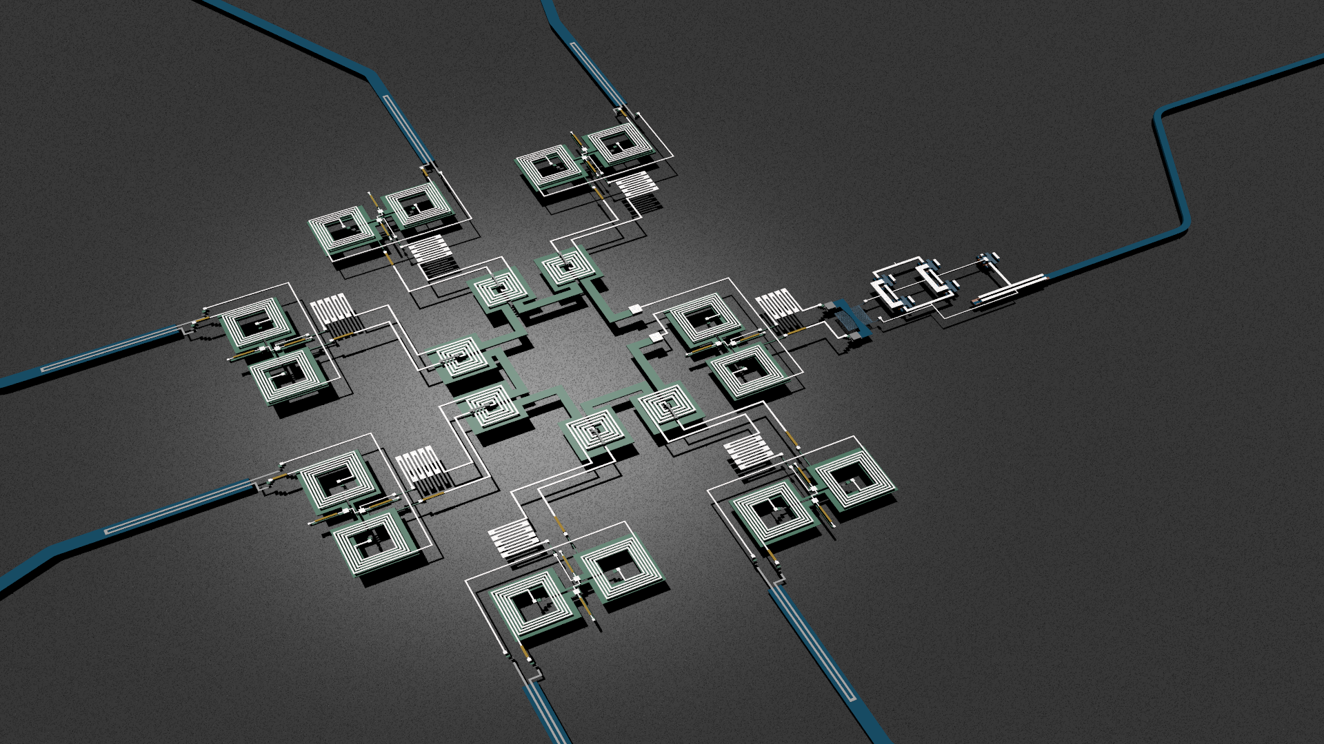 Vision of a superconducting optoelectionic neuron receiving input from six single-photon waveguide-integrated synapses.