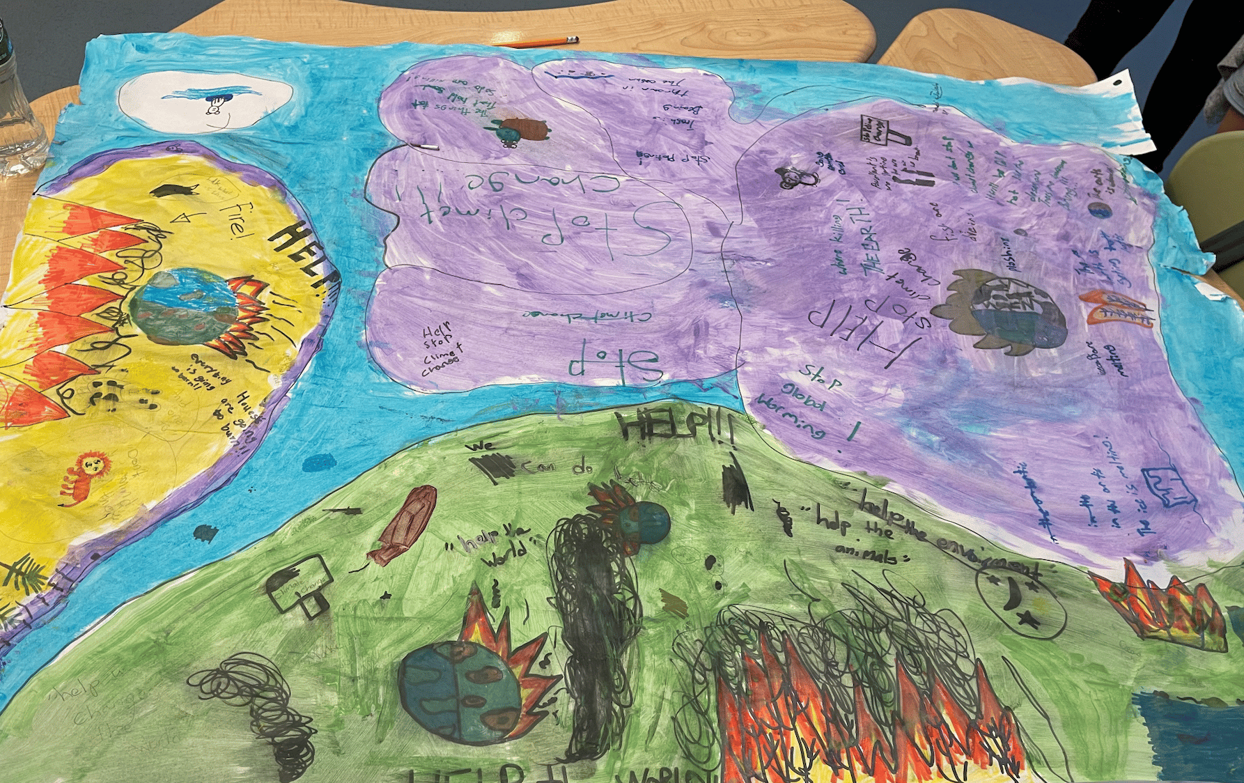 Sample artwork from YouthRising participants relating to themes of community, affirmations, and taking action.