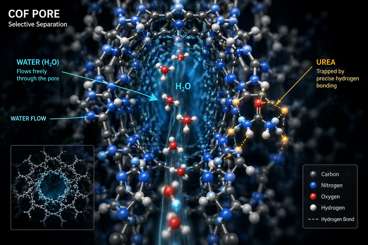 Selective recovery of Urine by COFs