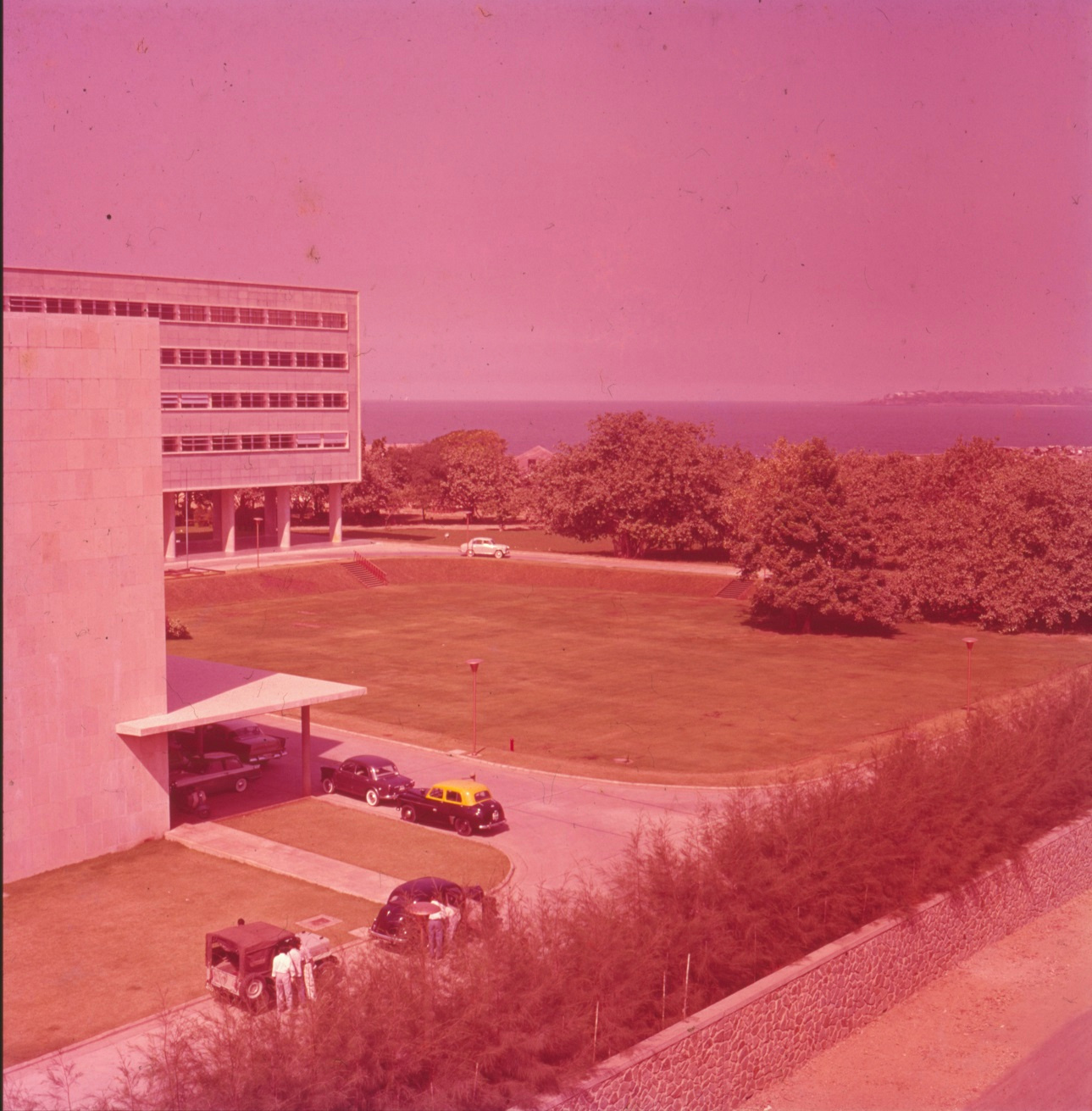 The campus of Tata Institute of Fundamental Research around the time of inauguration of its new buildings in January 1962 in south Bombay (now Mumbai)