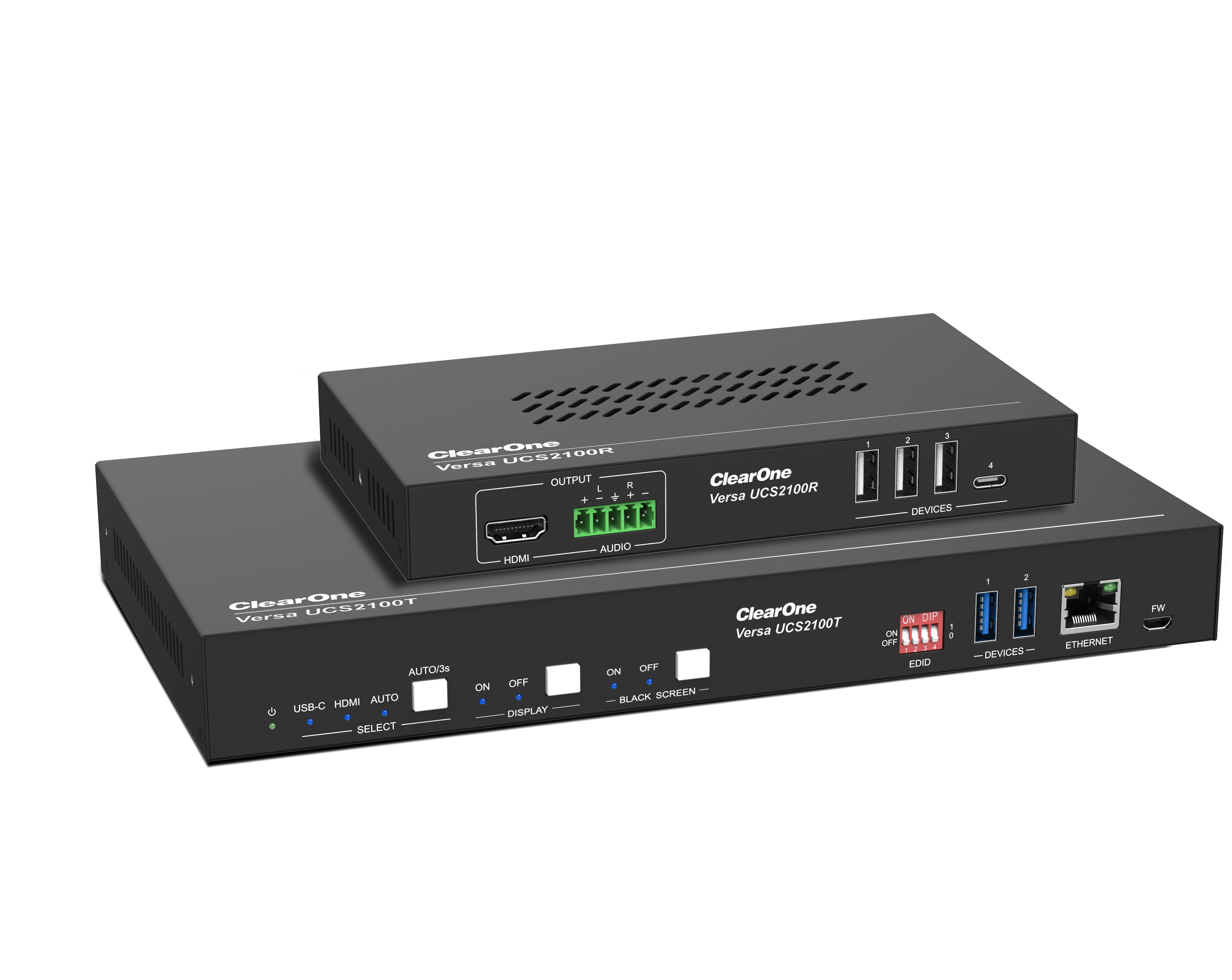 Versa™ UCS2100 is a collaboration switcher kit designed for modern hybrid, flexible UC (Unified Communication) meeting spaces