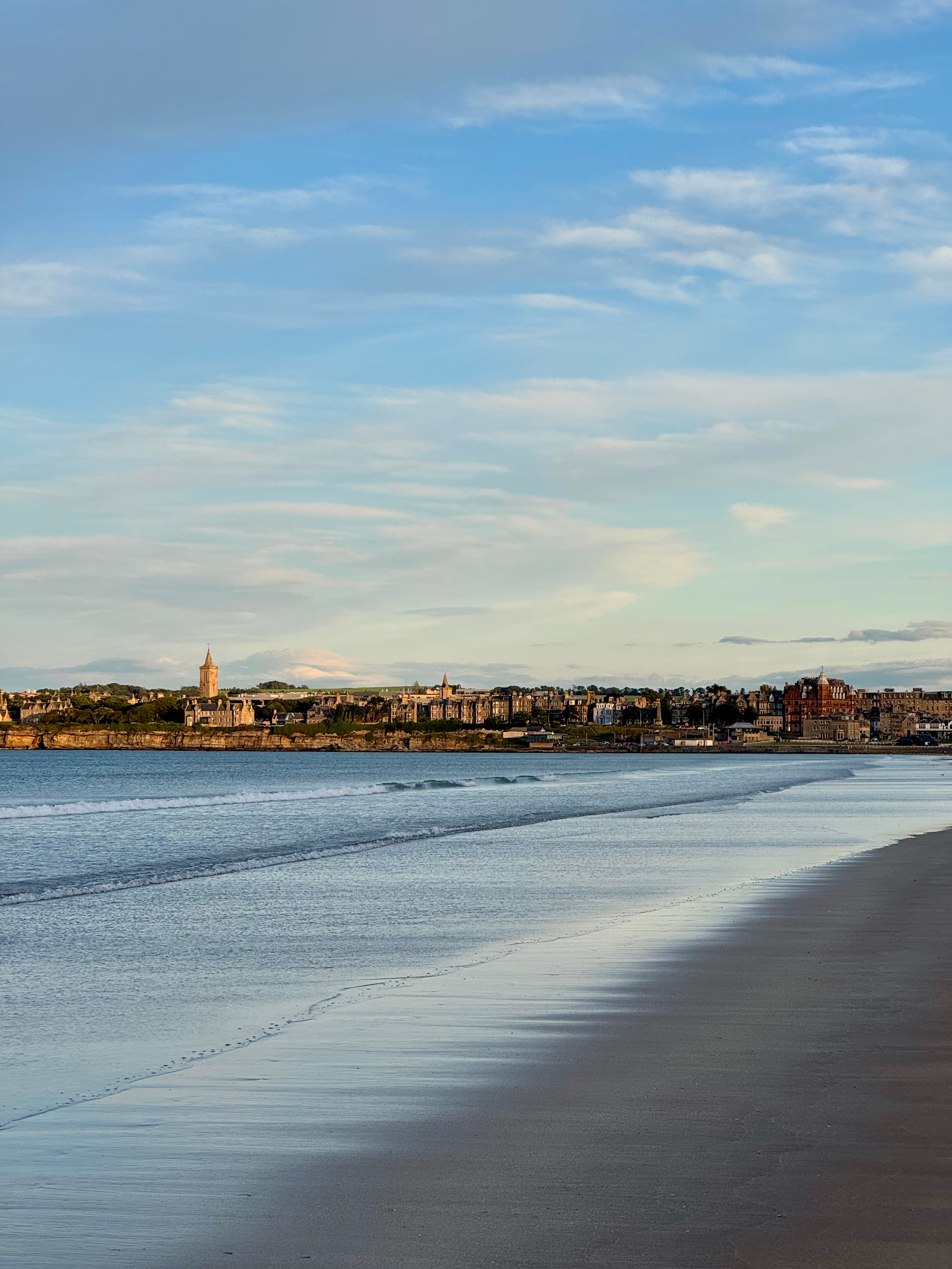 A view of St Andrews from down West Sands