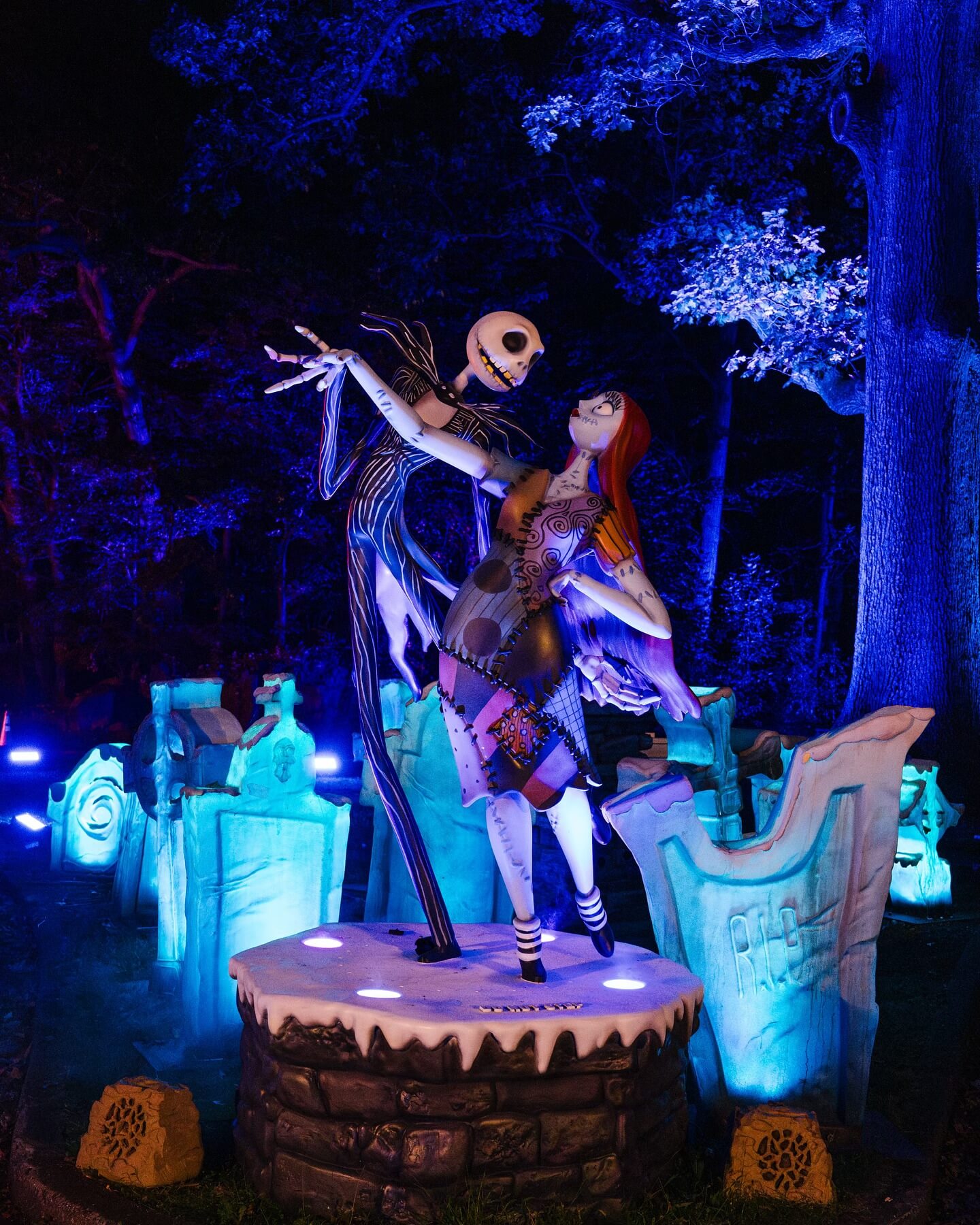 Jack and Sally at The Nightmare Before Christmas Light Trail