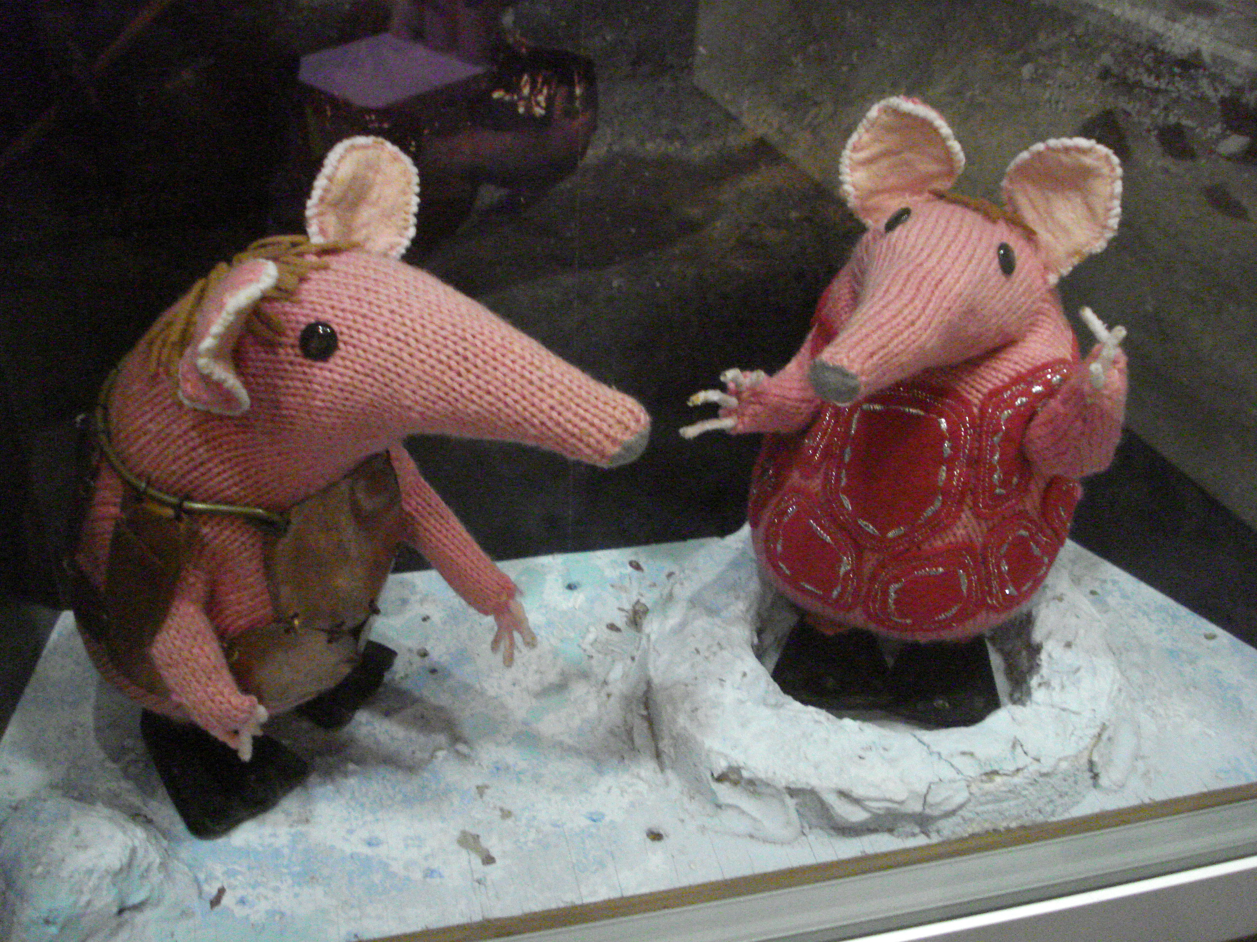Some Clangers, pink mouse-like creatures who the study was named after.