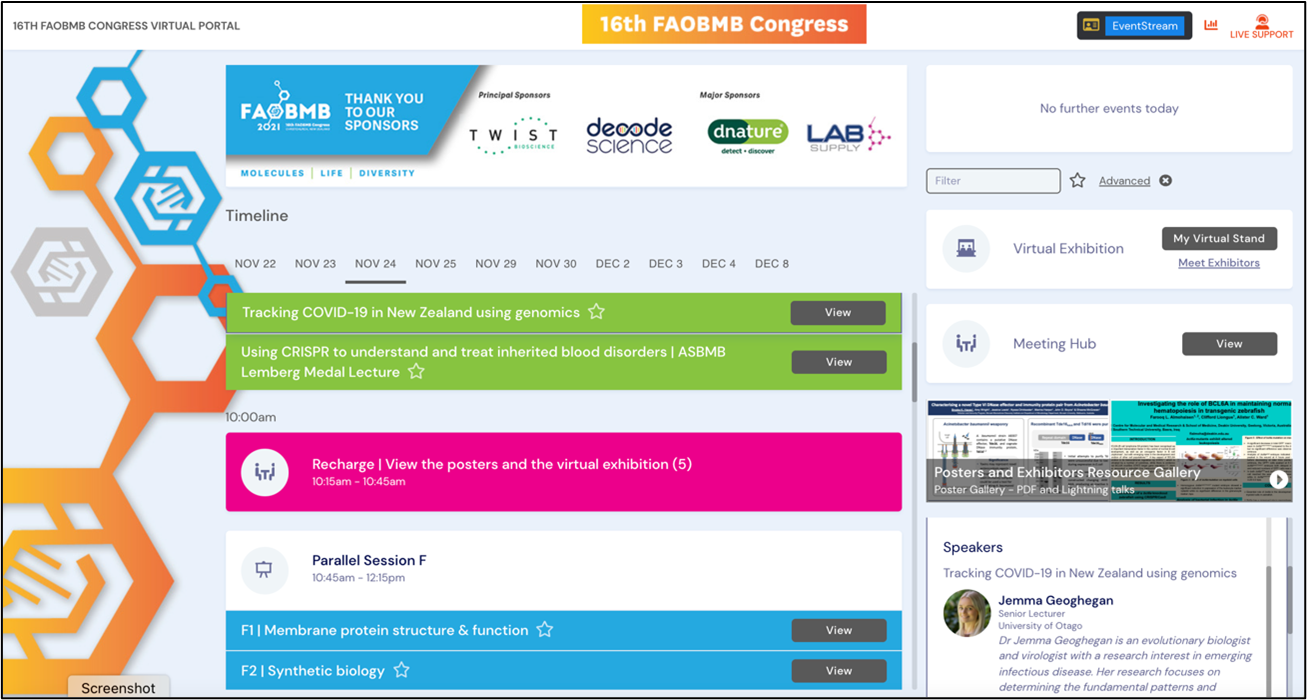 A snapshot of the virtual Congress platform.