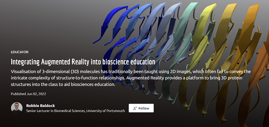 Screengrab of the post Integrating Augmented Reality into bioscience education