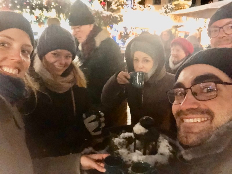 Close up group photo wearing winter clothes.