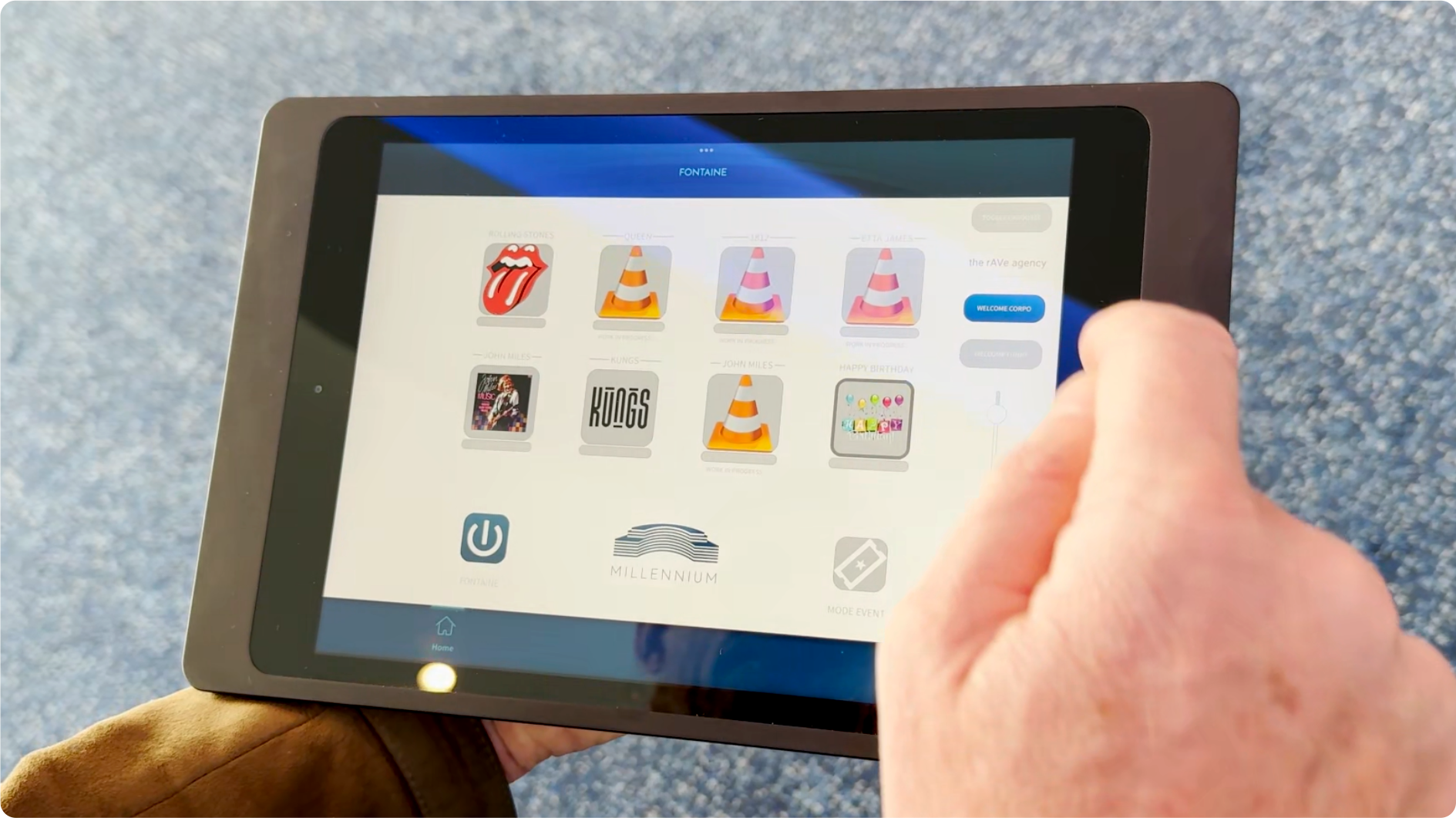 interactive signage control via an ipad and a q-sys system