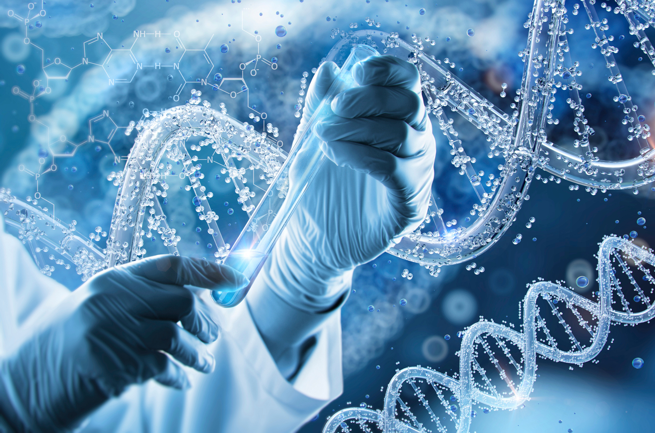 Genetic research, conceptual illustration - stock illustration