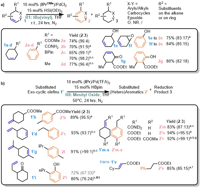a endocyclic olefin as substrates. b exocyclic olefins as substrates.