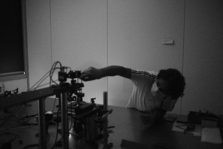 Optical alignment of microscopy setup at IIT GENOVA.