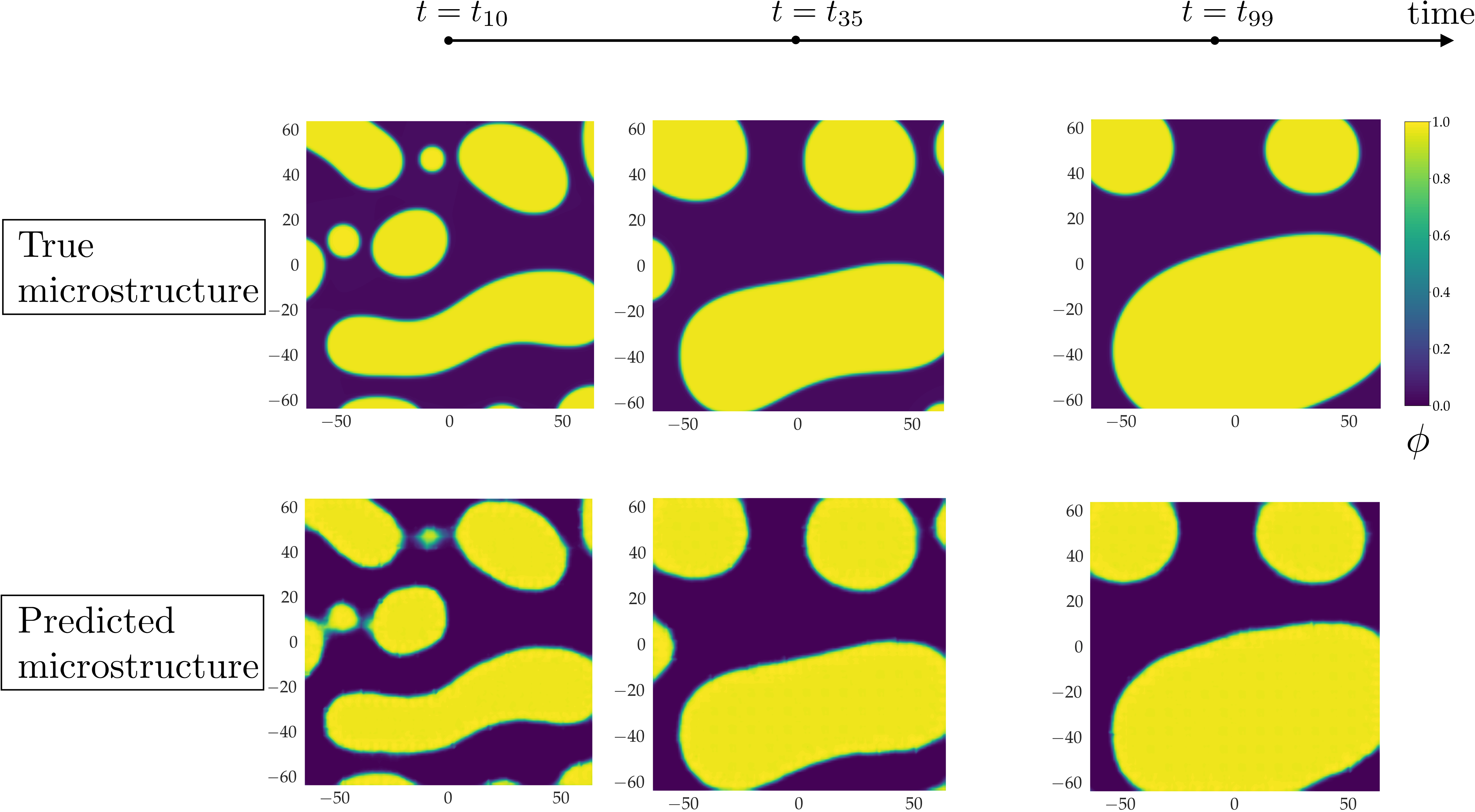 Figure 2. Predictions of microstructure evolutions