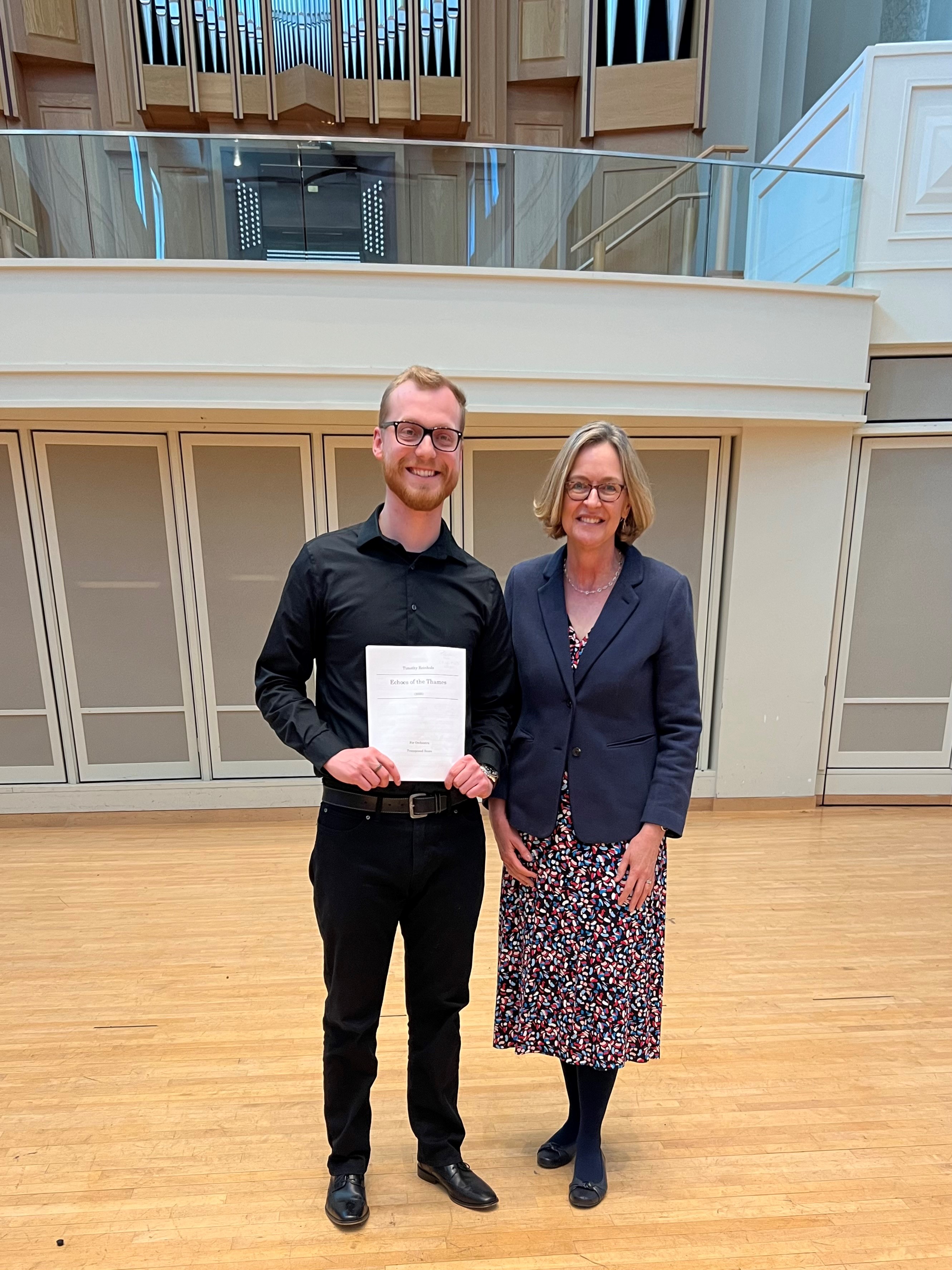 Timothy Reinholz (composer) and Helen Jarvie (river biogeochemist)