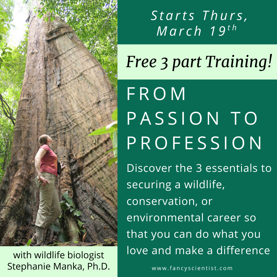 Free Training! From Passion to Profession Free Training: The 3 Essentials to Securing a Wildlife, Conservation, or Environmental Career
