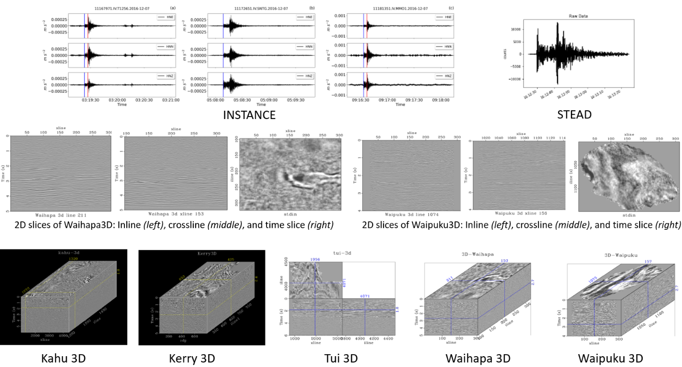Samples of benchmark seismic datasets
