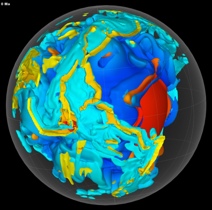4-D Dynamic assembly of the mantle structure and predicted horizontal slab beneath the eastern Asian margin compiled from the research materials of Liu et al. (2021).